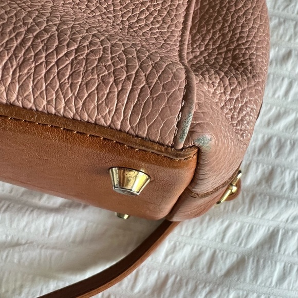 Genuine Leather Valentina Shoulder Cross-Body Bag - Pink and Tan - Picture 7 of 15